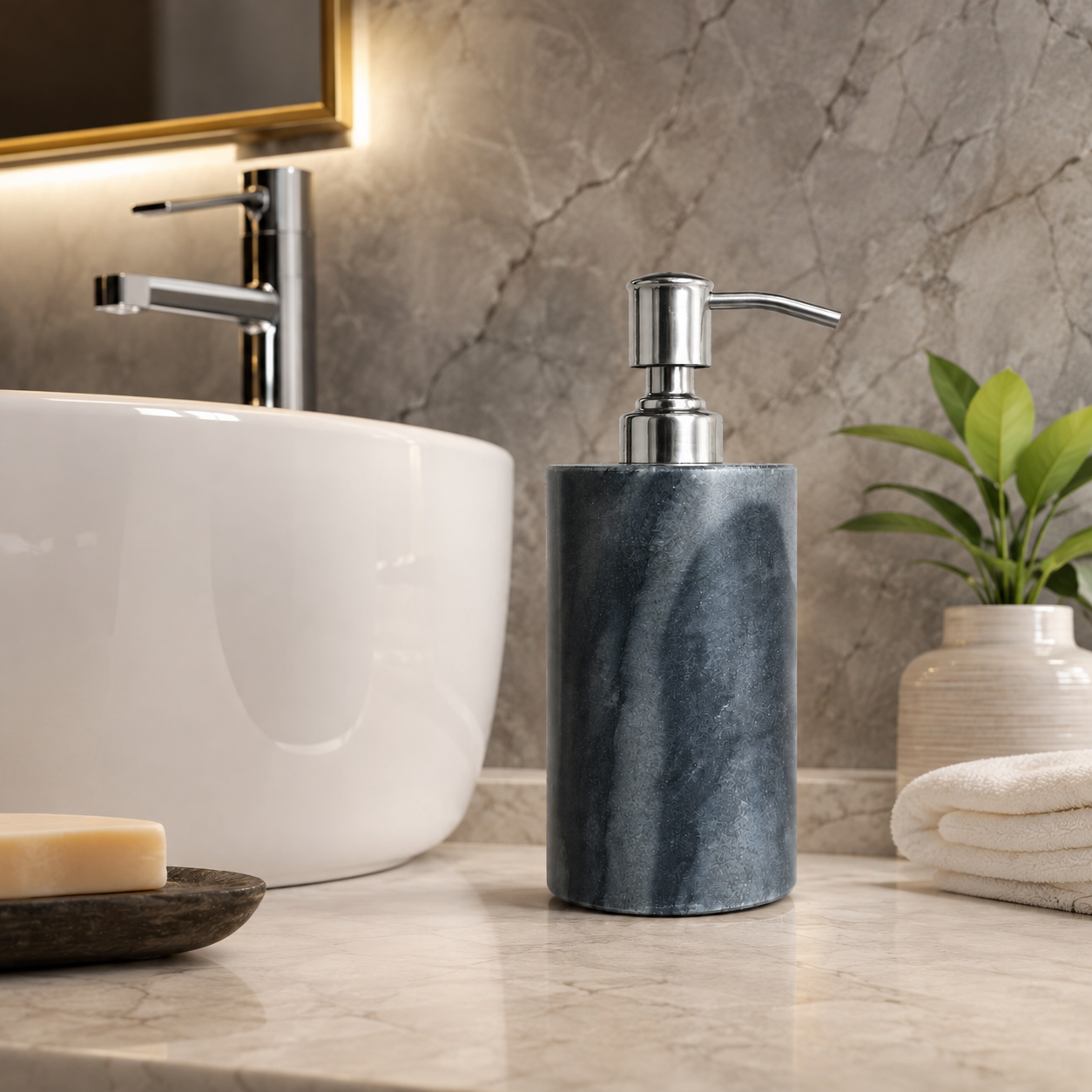 Black marble soap Dispenser, size 200ml(apprx)
