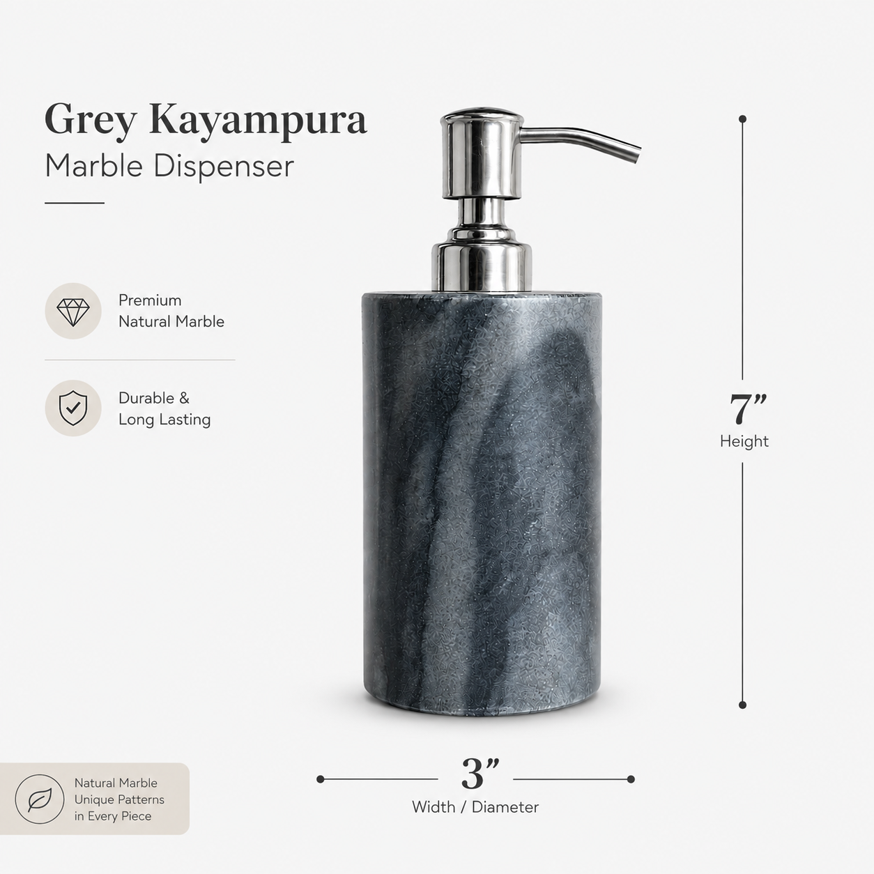 Black marble soap Dispenser, size 200ml(apprx)