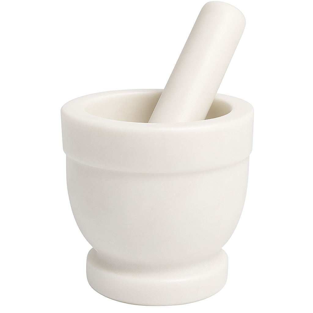 White marble mortar and pestle set, Marble okhli, size 4x4in