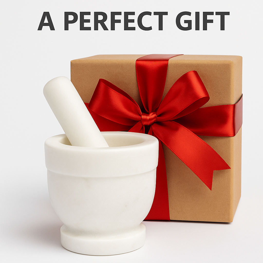 White marble mortar and pestle set, Marble okhli, size 4x4in